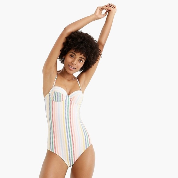 J. Crew Other - J. Crew one piece rainbow stripe size 2 swimsuit
